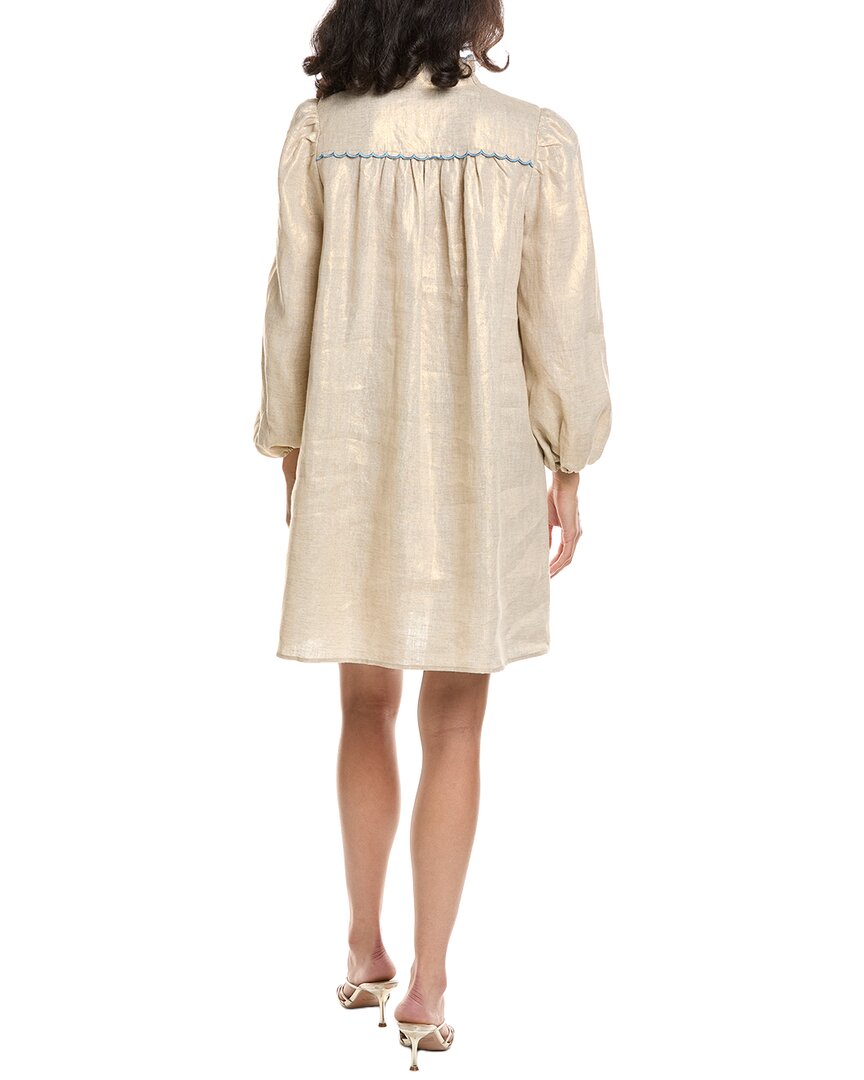 Sail To Sable Scalloped Linen Shift Dress