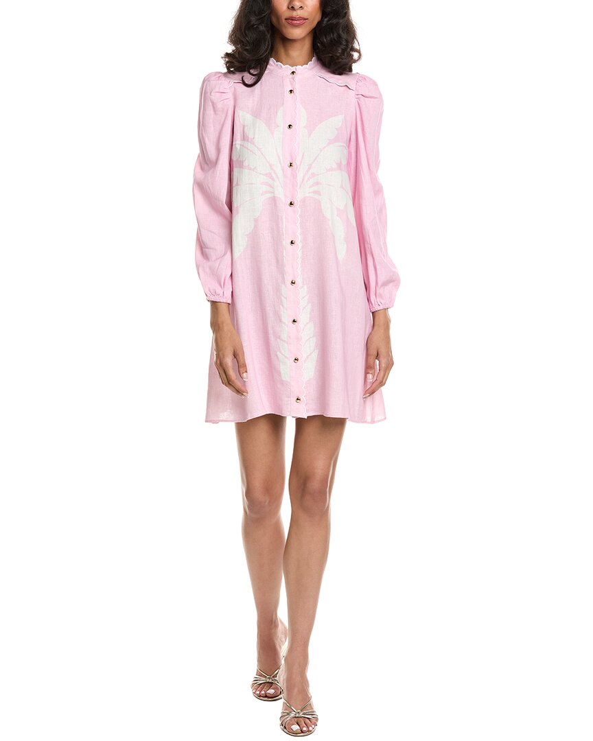Sail To Sable Scalloped Linen-Blend Shift Dress