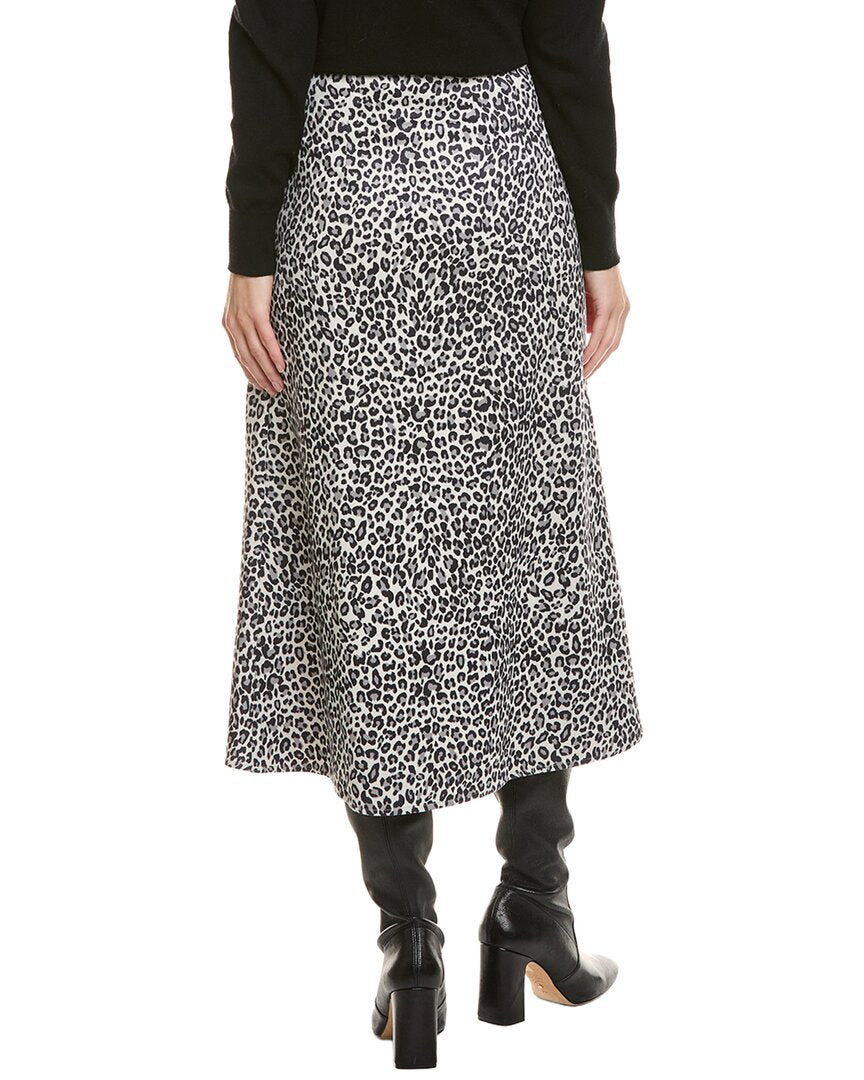 Gracia Leopard Print Midi A-Line Skirt