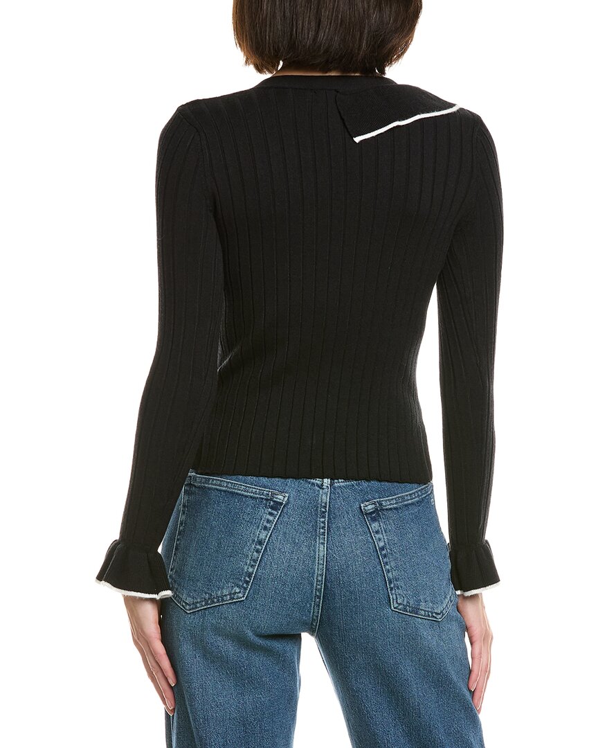 Gracia Knitted Ruffle V-Neck Top