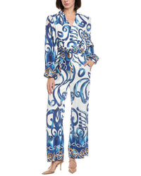Gracia Floral Print V-Collar Neck Jumpsuit