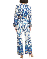 Gracia Floral Print V-Collar Neck Jumpsuit