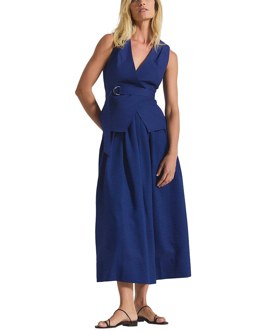 Derek Lam 10 Crosby Annika Mixed Media Mini Grid Georgette Dress