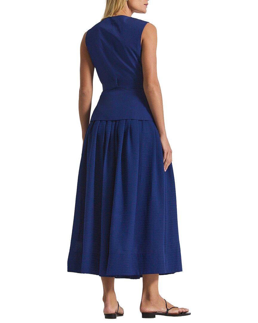 Derek Lam 10 Crosby Annika Mixed Media Mini Grid Georgette Dress