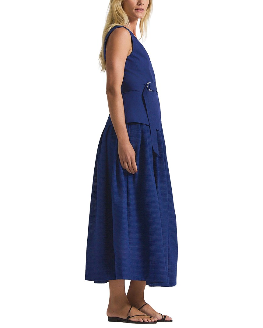 Derek Lam 10 Crosby Annika Mixed Media Mini Grid Georgette Dress