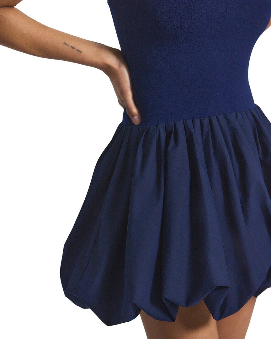 Derek Lam 10 Crosby Calla Mixed Media Compact Knit Balloon Dress, Blue / Regular 8 (M) Derek Lam 10 Crosby Calla Mixed Media Compact Knit Balloon Dress, Blue / Regular 8 (M)