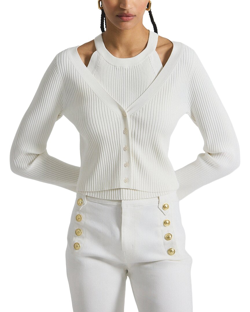 Derek Lam 10 Crosby Lonnie Viscose Knit Layered Cardigan