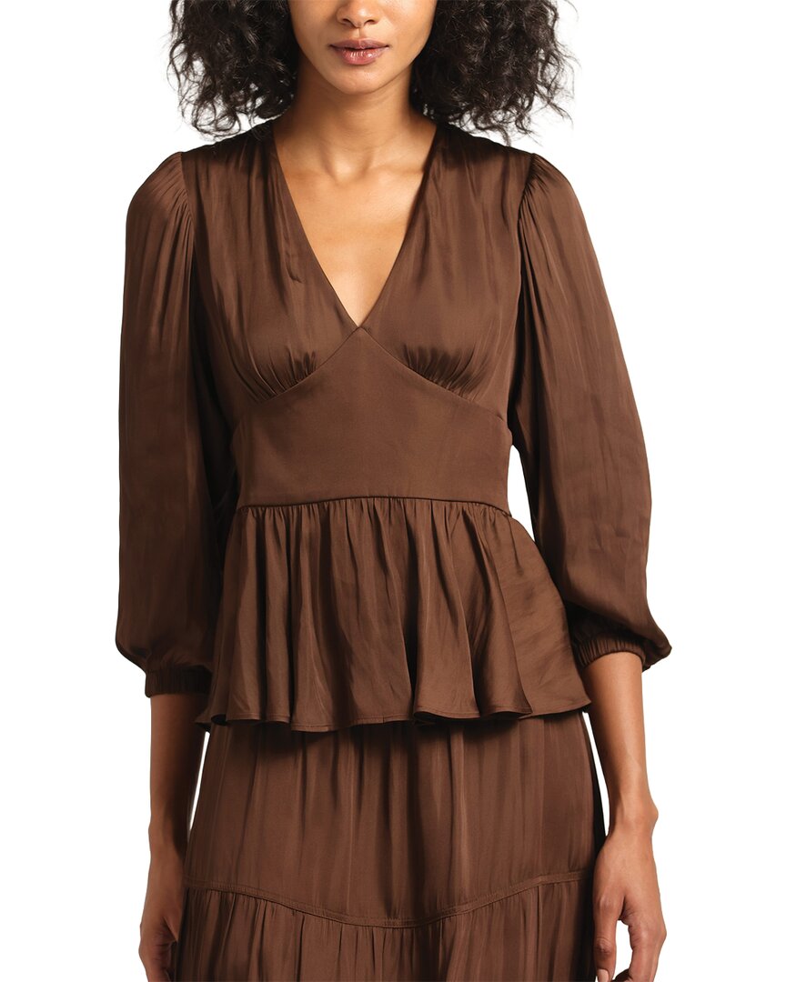 Derek Lam 10 Crosby Savannah V-Neck Peplum Top