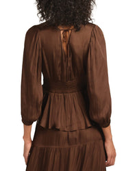 Derek Lam 10 Crosby Savannah V-Neck Peplum Top