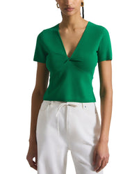 Derek Lam 10 Crosby Belle Compact Knit Twist Front Sweater