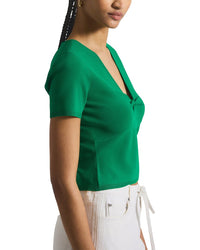 Derek Lam 10 Crosby Belle Compact Knit Twist Front Sweater
