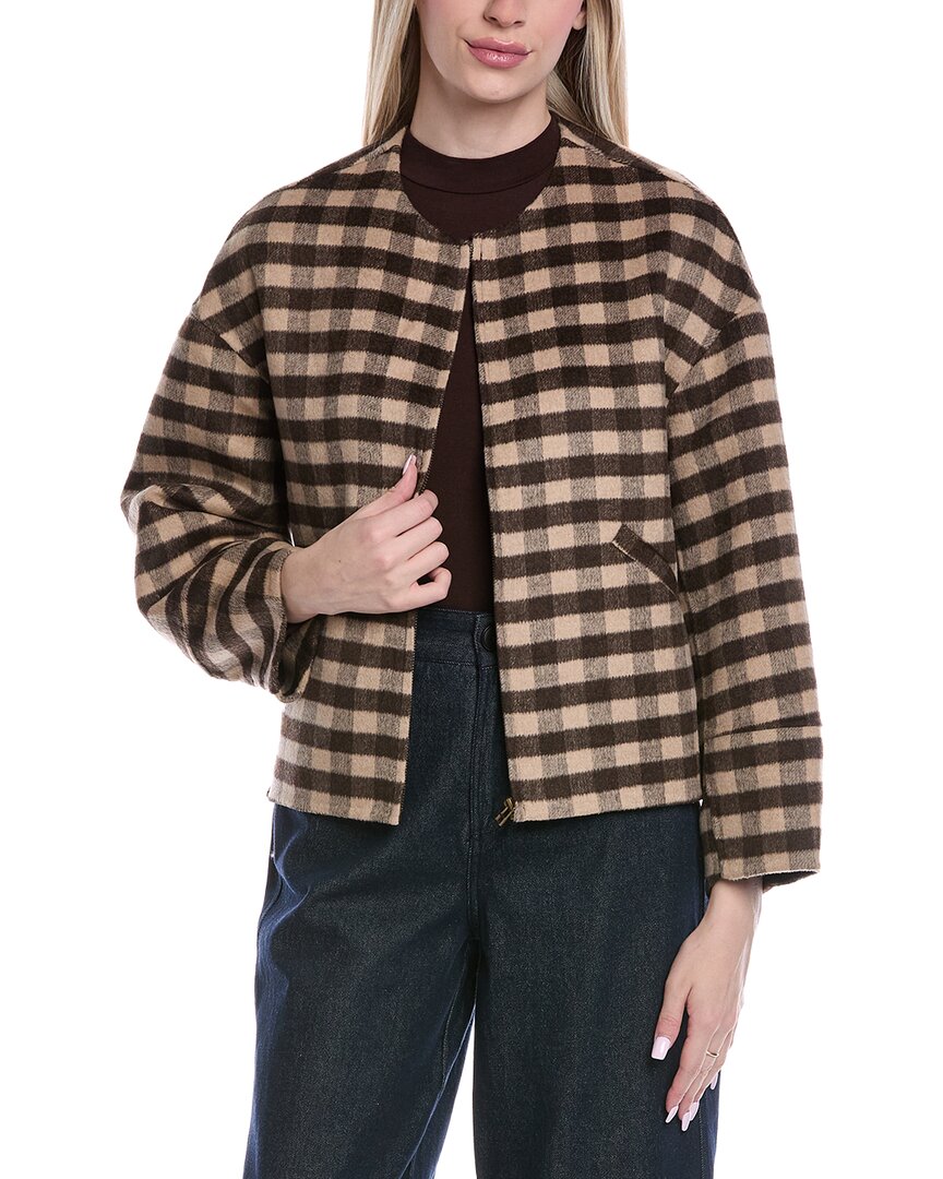 Color Block Wool-Blend Jacket