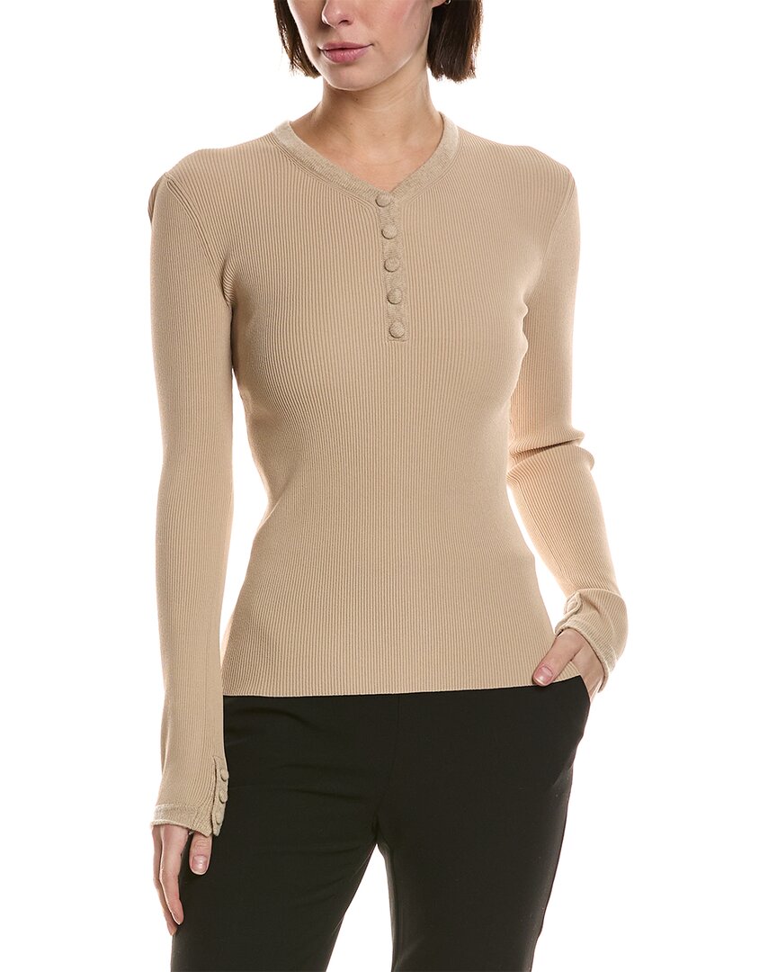 Proenza Schouler White Label Isla Wool-Trim Henley Top