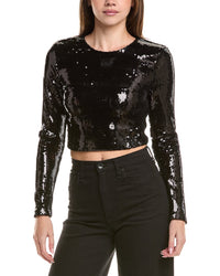 L’Agence Rogan Crop Sequin Top