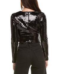L’Agence Rogan Crop Sequin Top