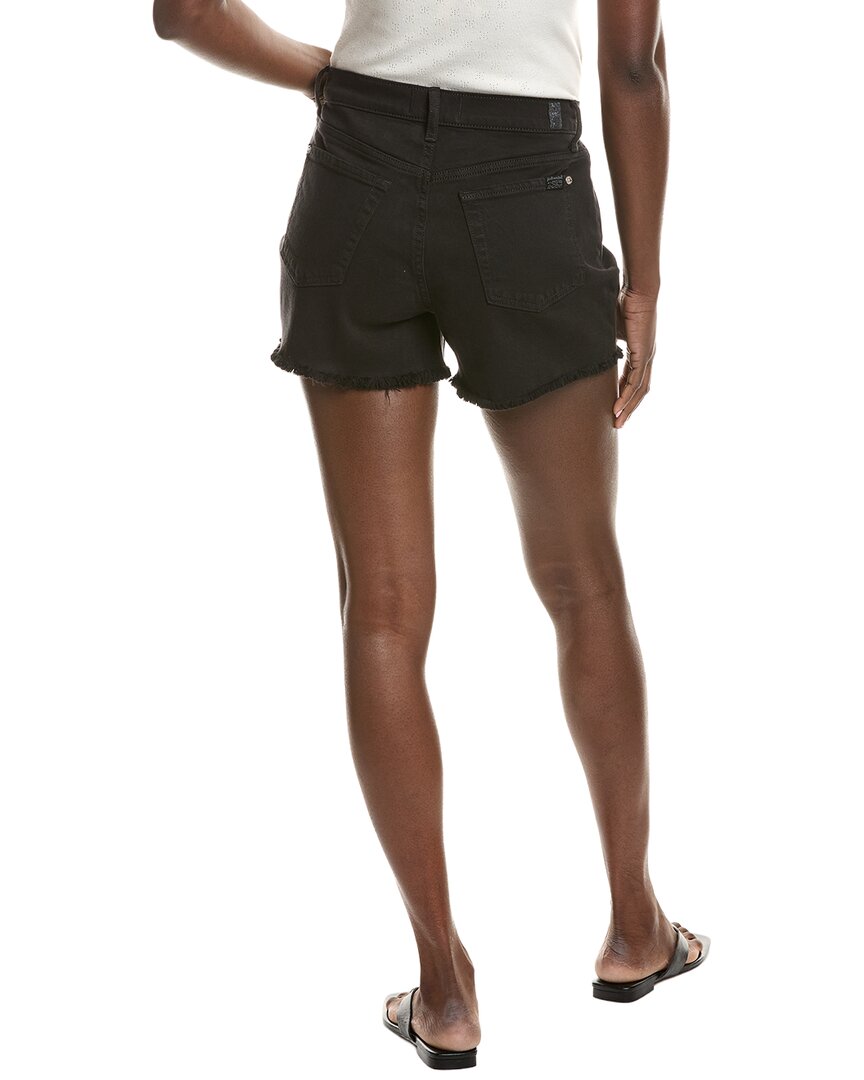 7 For All Mankind Black Fray High-Waist Short