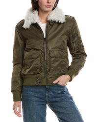 Sam. Amelia Shearling-Trim Coat