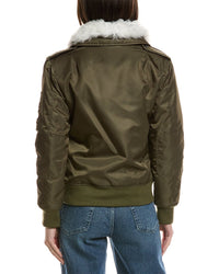Sam. Amelia Shearling-Trim Coat