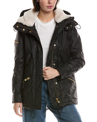 Sam. Devon Shearling-Trim Coat