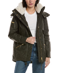 Sam. Devon Shearling-Trim Coat