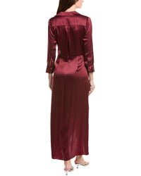 L’Agence Kadi Long Silk Wrap Dress