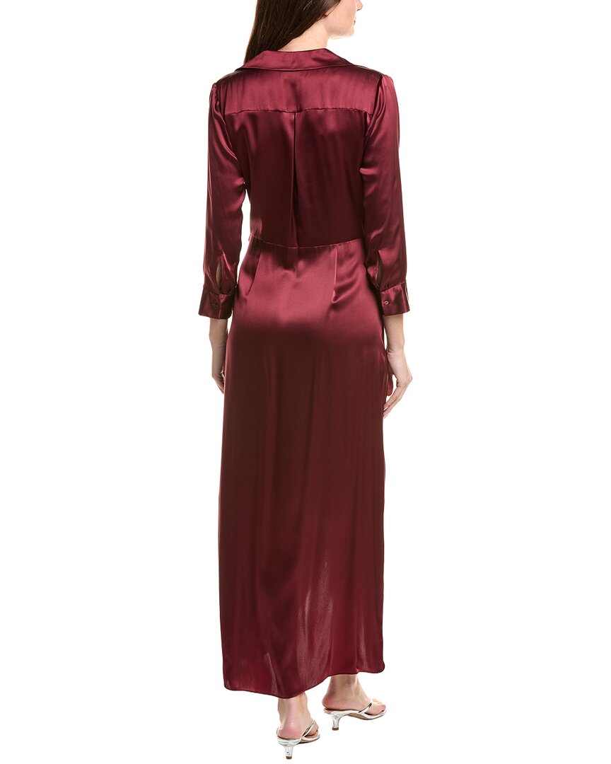 kadi silk wrap dress L'AGENCE Kadi Silk Wrap Dress In Dark Wine