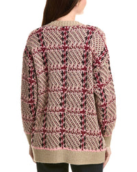 L’Agence Macie Houndstooth Wool-Blend Cardigan