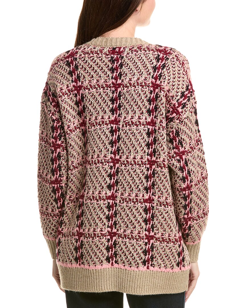 L’Agence Macie Houndstooth Wool-Blend Cardigan