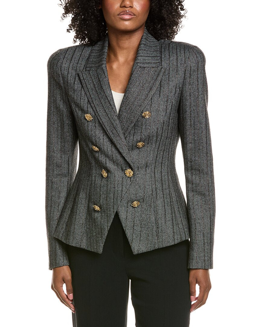 L’Agence Bethany Structured Wool-Blend Blazer