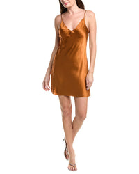L’Agence Zaria Raw Edge Trim Silk Mini Dress
