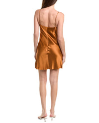 L’Agence Zaria Raw Edge Trim Silk Mini Dress