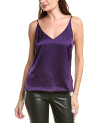 L’AGENCE L’Agence Gabriella V-Neck Silk Tank