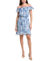 L’Agence Leonie Off-Shoulder Silk Dress