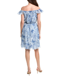 L’Agence Leonie Off-Shoulder Silk Dress