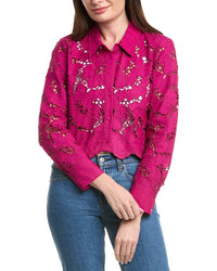 L’Agence Seychelle Cropped Button-Down