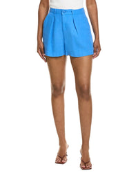 L’Agence Zahari High-Rise Pleated Linen Short