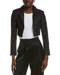 Ganni Stretch Jacquard Cropped Blazer