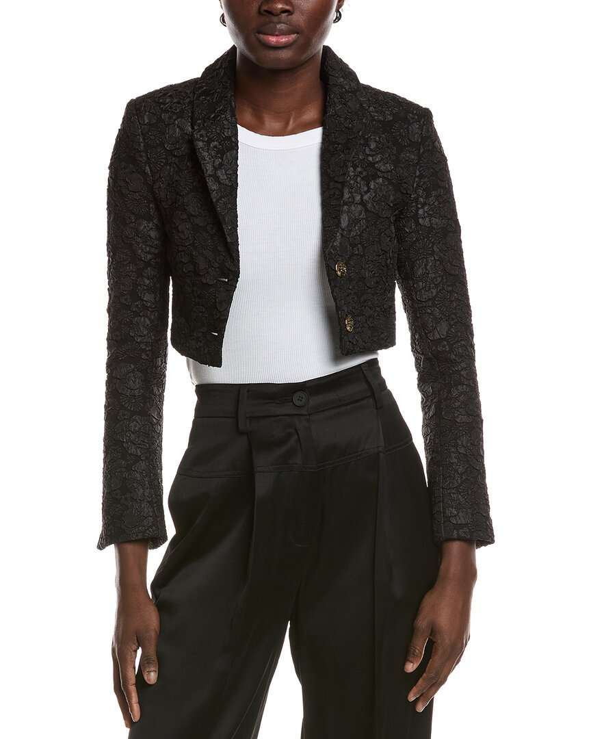 Ganni Stretch Jacquard Cropped Blazer