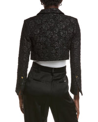Ganni Stretch Jacquard Cropped Blazer