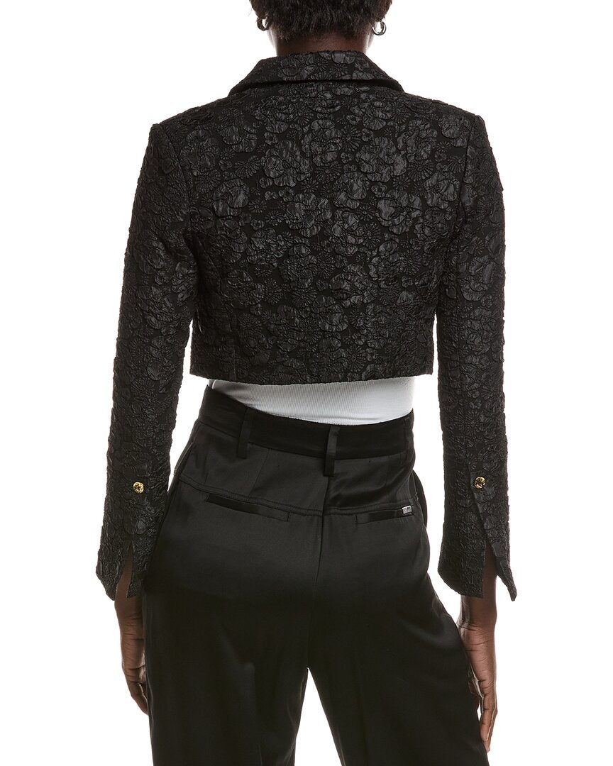 Ganni Stretch Jacquard Cropped Blazer
