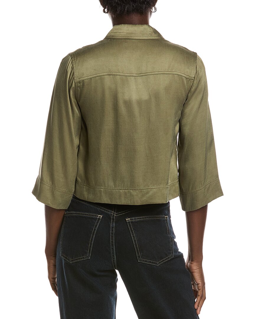 Ganni Washed Satin Crop Shirt
