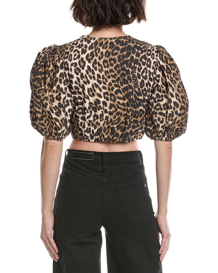 Ganni Printed Cropped Blouse