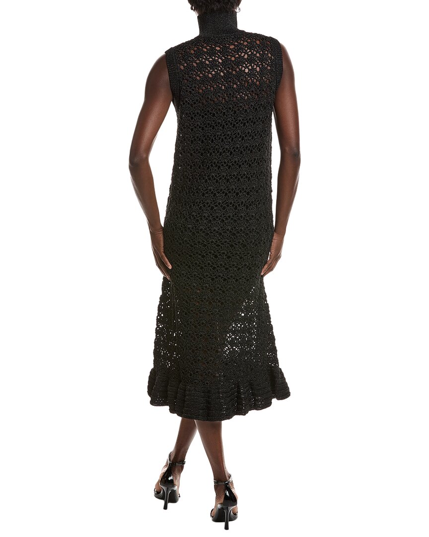Ganni High Neck Crochet Midi Dress