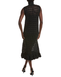 Ganni High Neck Crochet Midi Dress