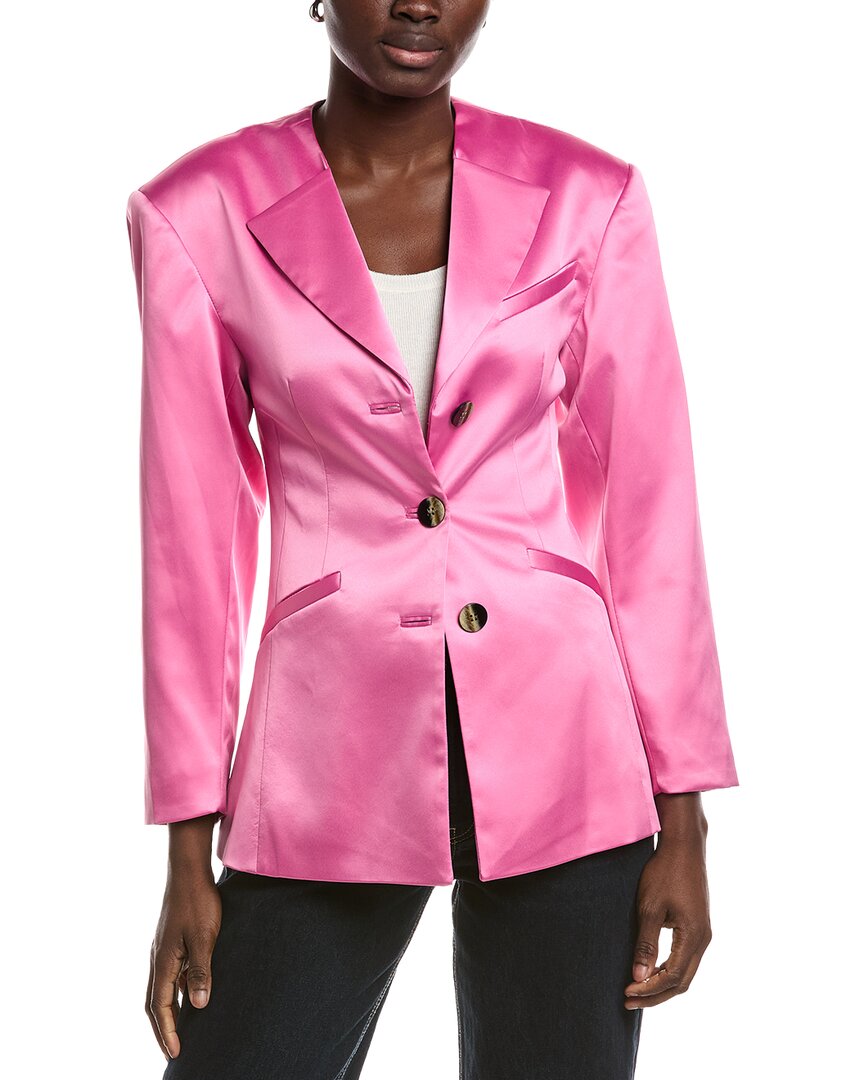 Ganni Double Satin Fitted Blazer