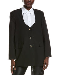 Ganni Drapey Melange Oversized Blazer