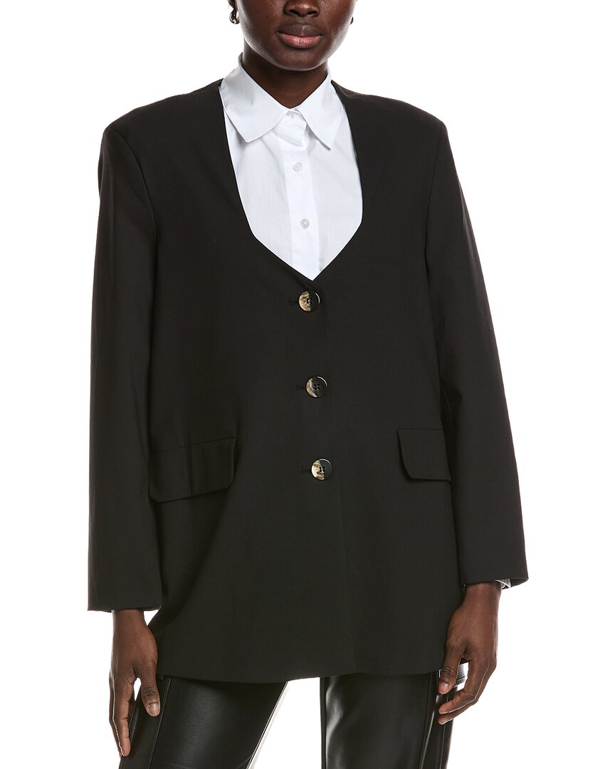 Ganni Drapey Melange Oversized Blazer
