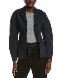 Ganni Stretch Stripe Fitted Blazer