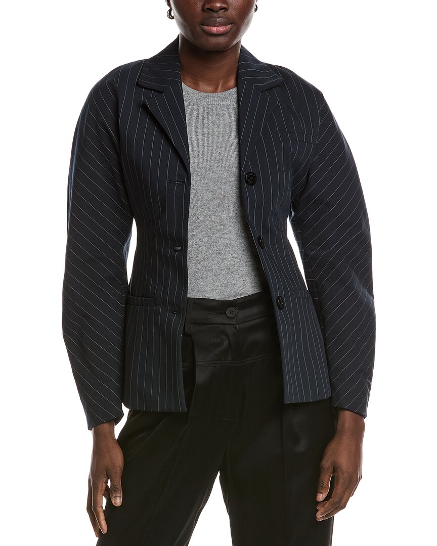 Ganni Stretch Stripe Fitted Blazer