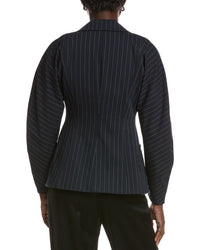 Ganni Stretch Stripe Fitted Blazer